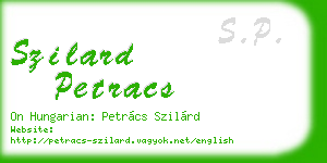 szilard petracs business card